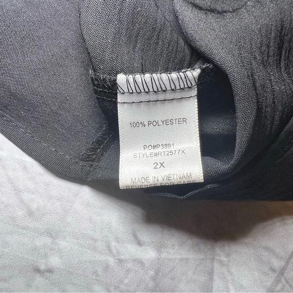 MISIA Curvy Black Knot Front Top 3/4 Sleeve Blouse Plus Size 2X - Picture 4 of 8